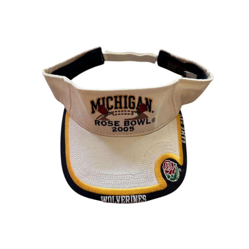 Vintage Michigan Wolverines 2005 Rose Bowl Visor Deadstock Game Day Y2K Hat